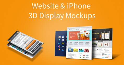 Web Sitesi ve iPhone 5 3D Ekran Mockups