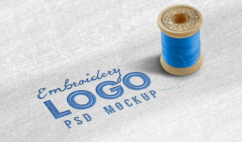 Fabric Embroidered Logo Mockup
