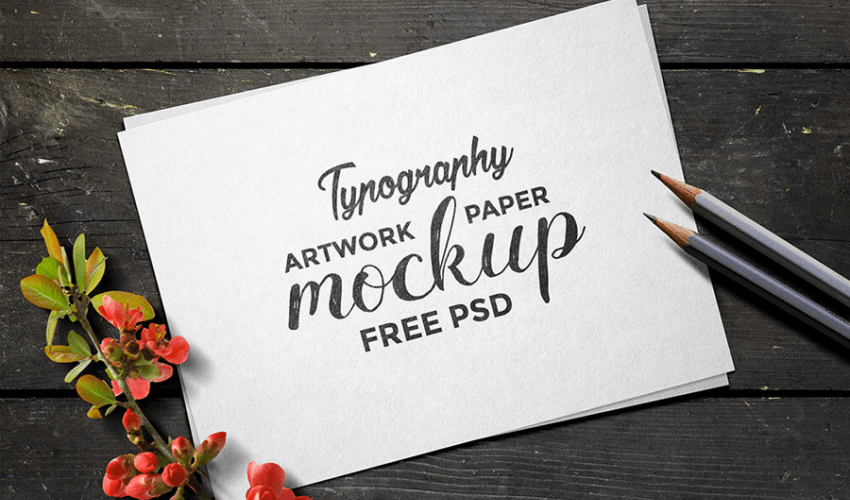 Typography Artwork Paper Mockup